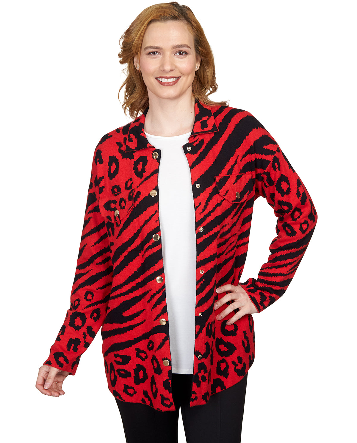 Ruby Road Petite Animal Sweater Jacket