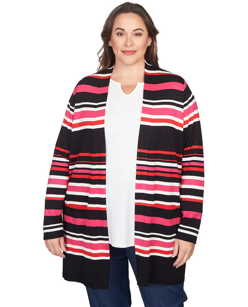 Ruby Road Plus Colorblock Cardigan Sweater
