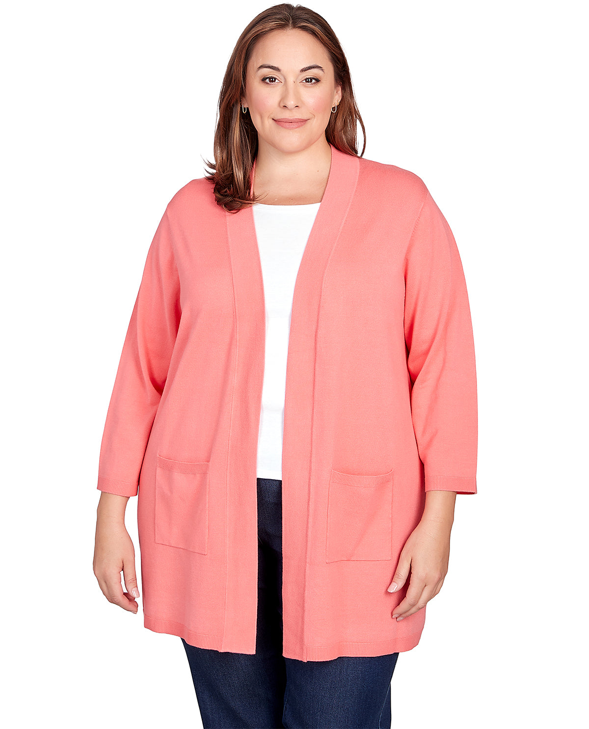 Ruby Road Plus Solid Cardigan Sweater