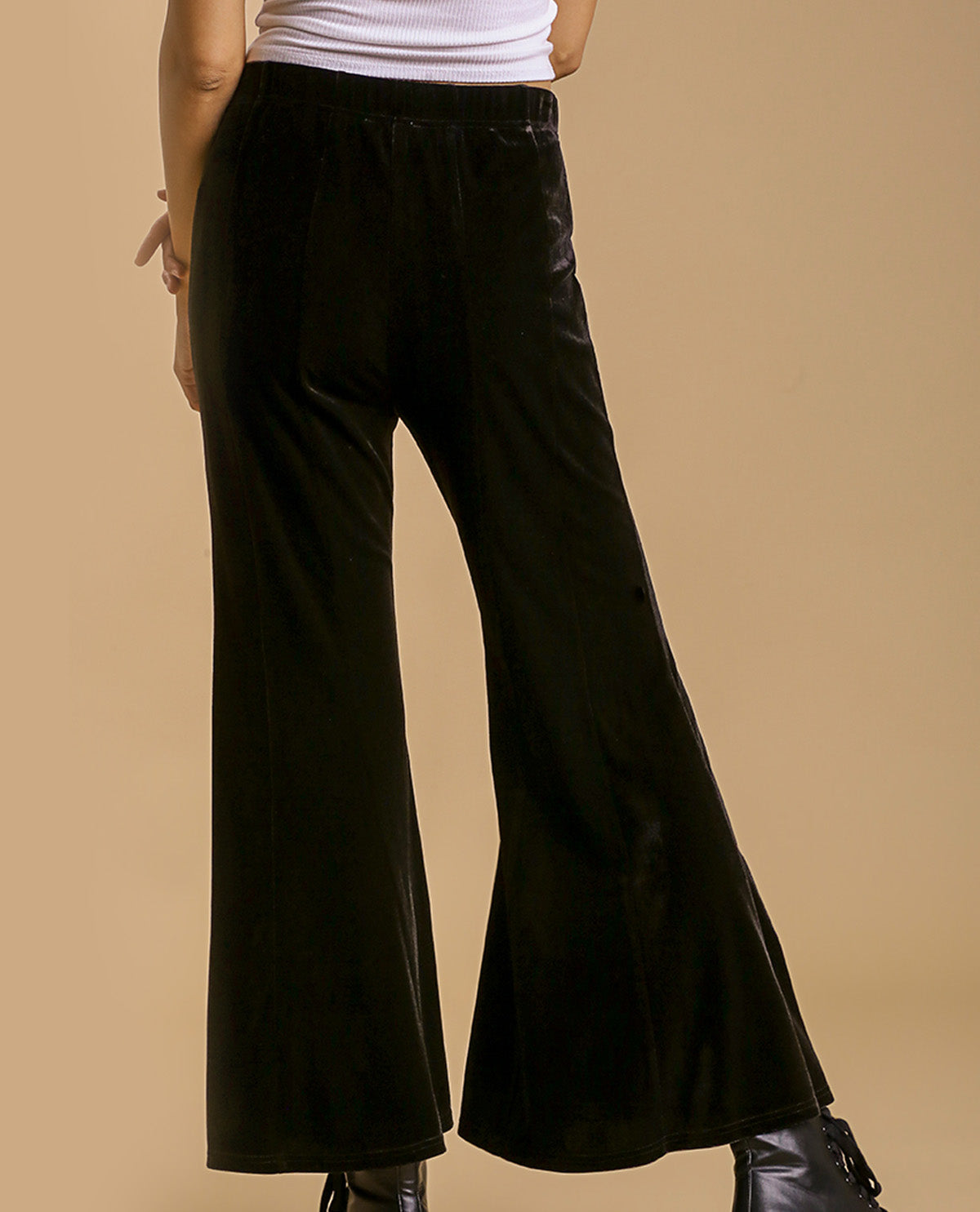 High Waist Velvet Stretch Flare Leg Pant Hamrick s Shop