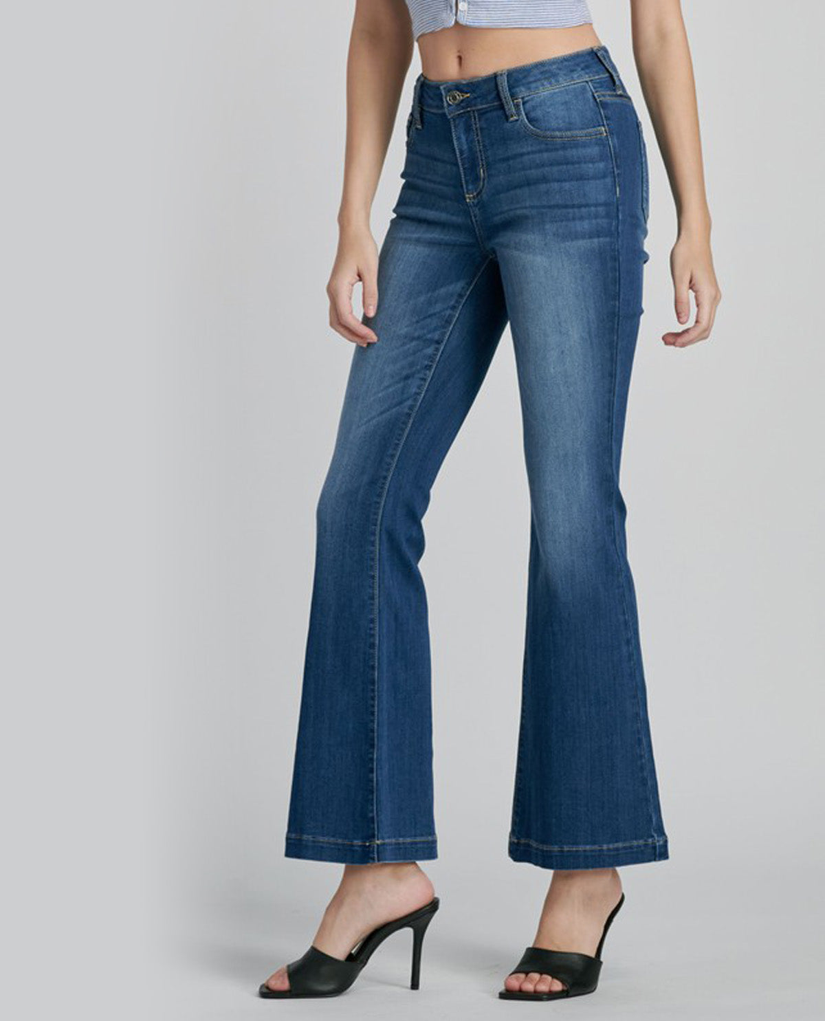 Cello Mid Rise Flare Jeans