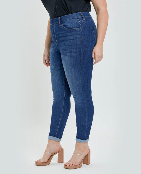 Cello PLUS Mid Rise Pull On Crop Skinny Jeans