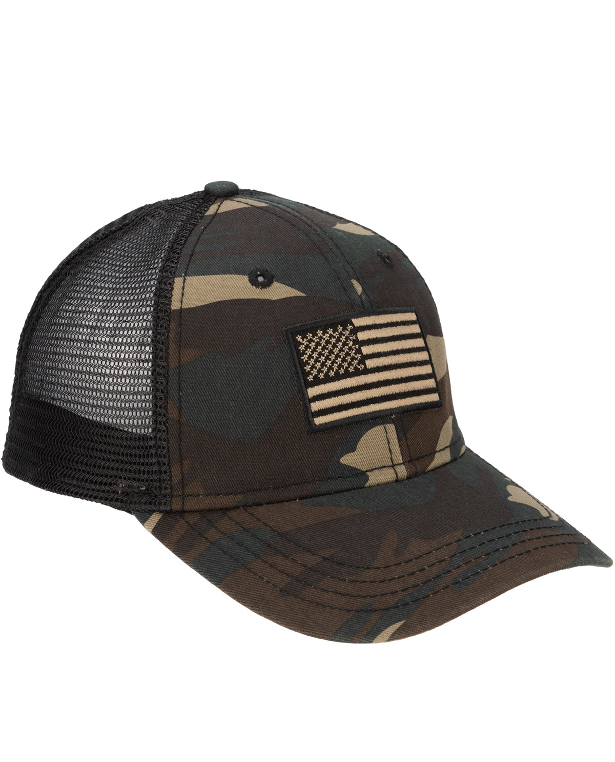 America Flag Patch Camo Hat