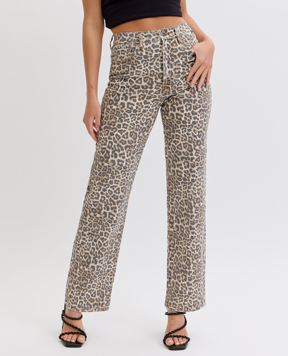 Cello High Rise Dad Jeans Leopard