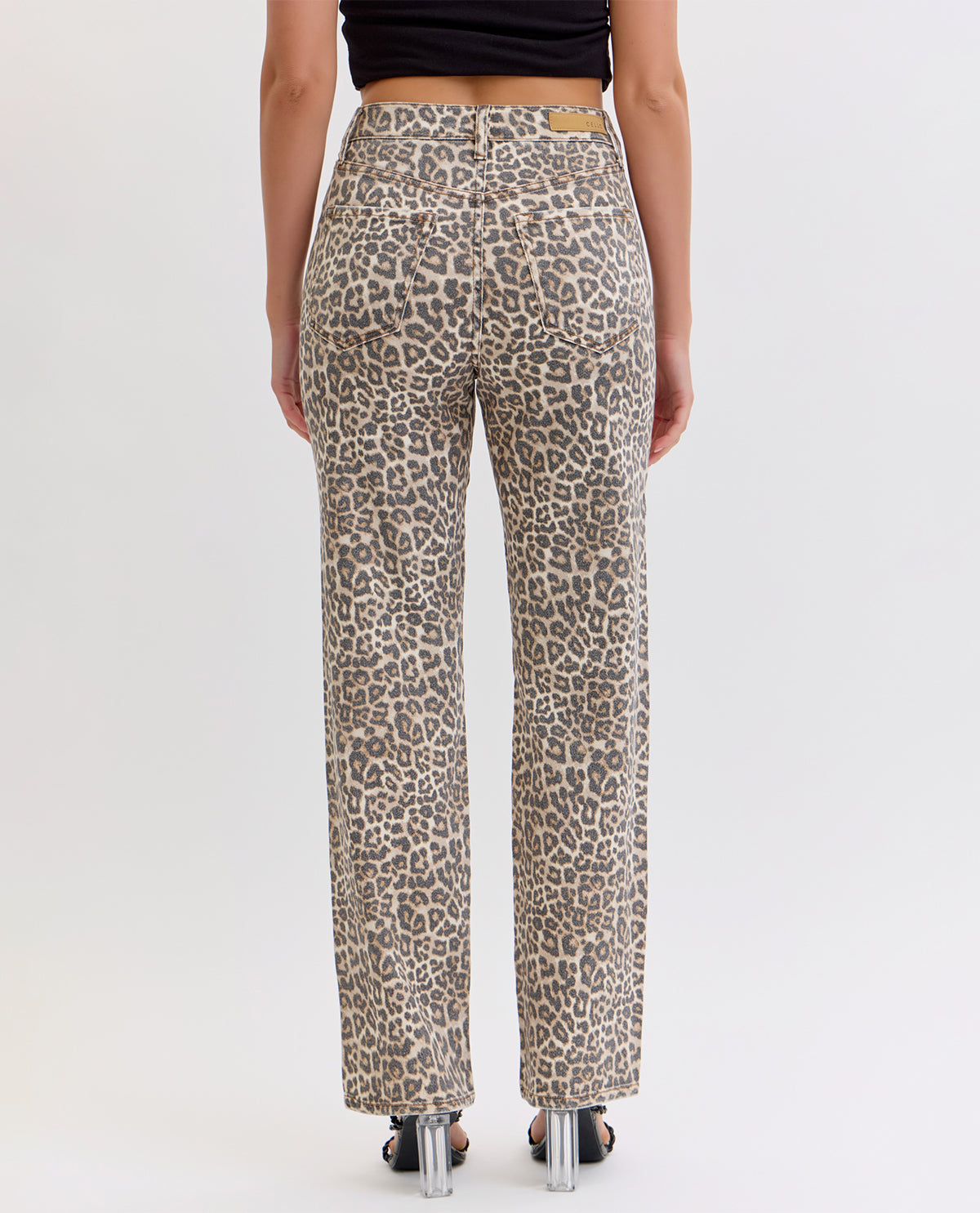 Cello High Rise Dad Jeans Leopard