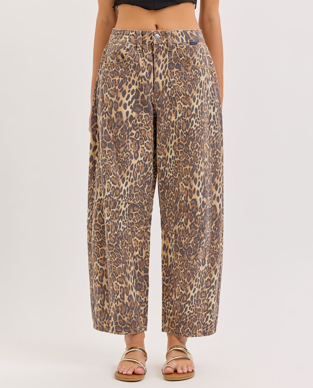 Cello Mr Barrel Leg Jeans Leopard