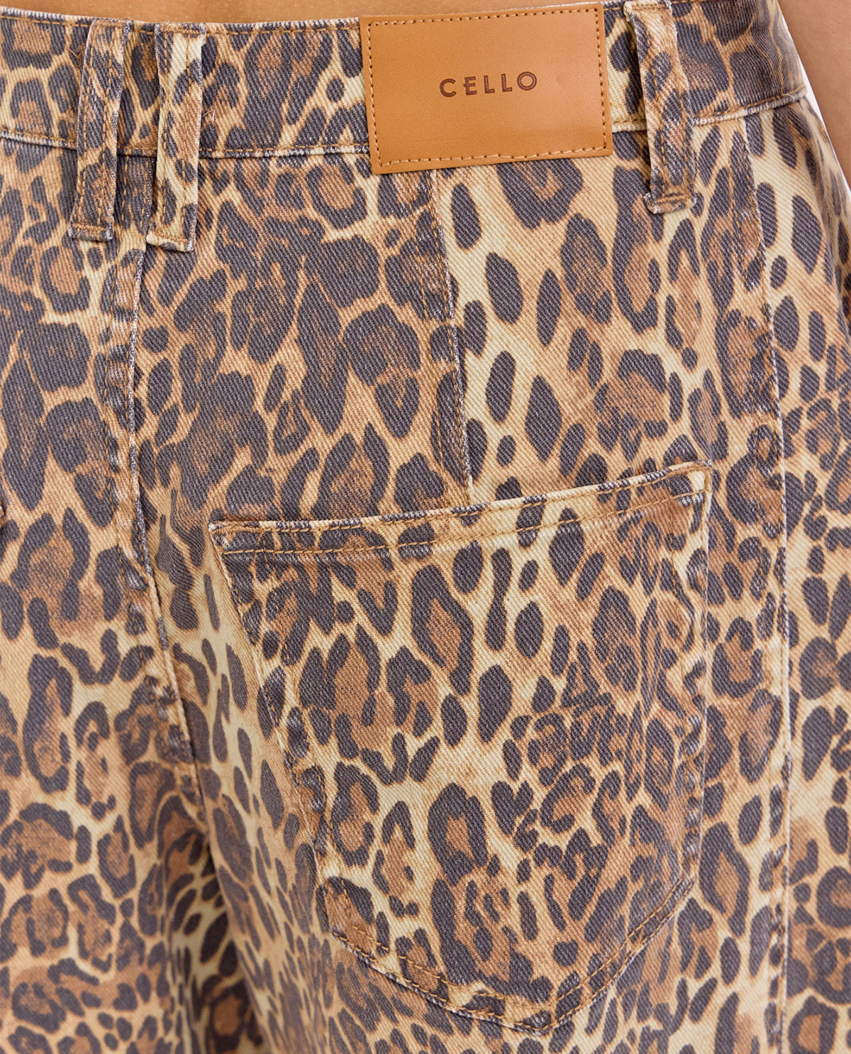 Cello Mr Barrel Leg Jeans Leopard