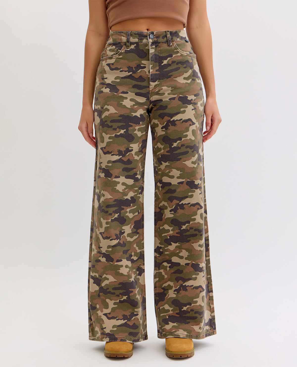 Cello High Rise Wide Leg Jeans Camo