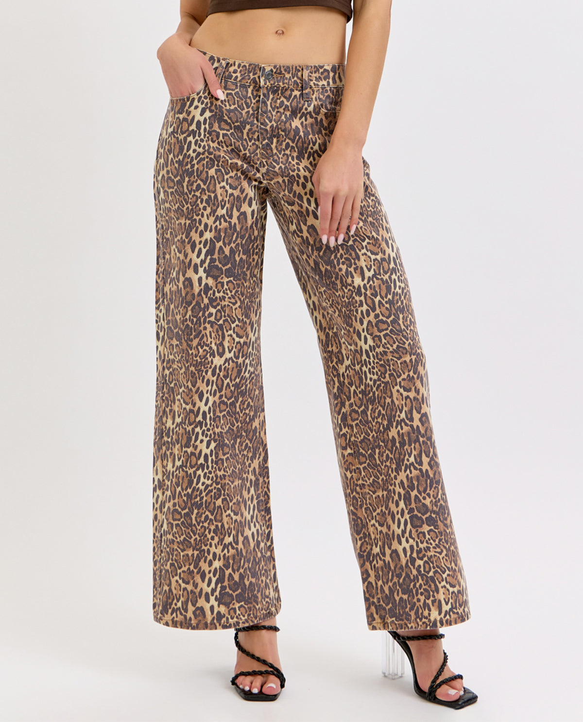 Cello Mr Wide Leg Jeans Leopard