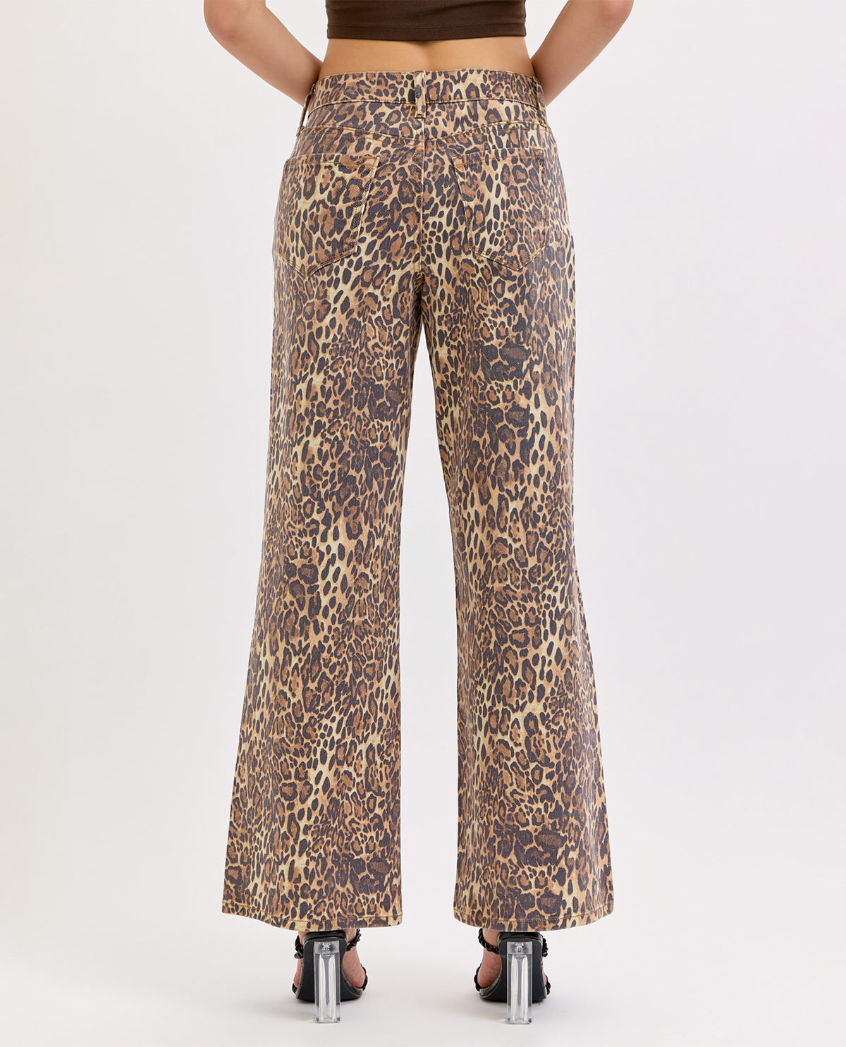 Cello Mr Wide Leg Jeans Leopard