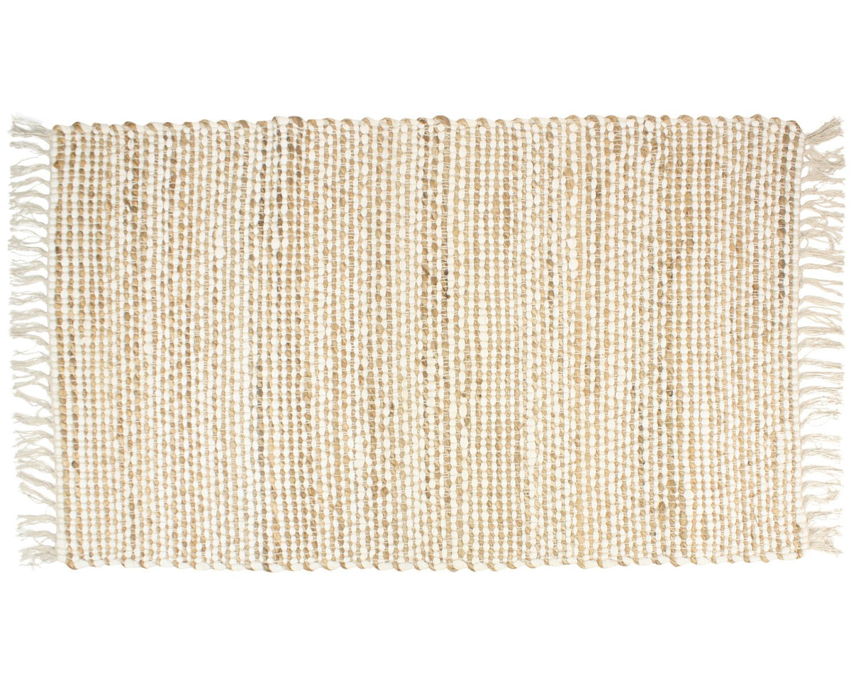 Patina Vie Tan & White Cotton Jute Area Rug