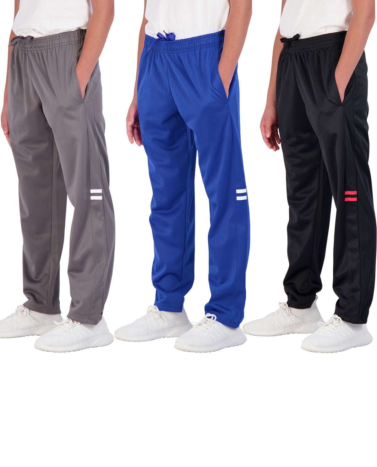 Real Essentials Boys' Tricot Open Bottom Fleece-Lined Sweatpants with Pockets