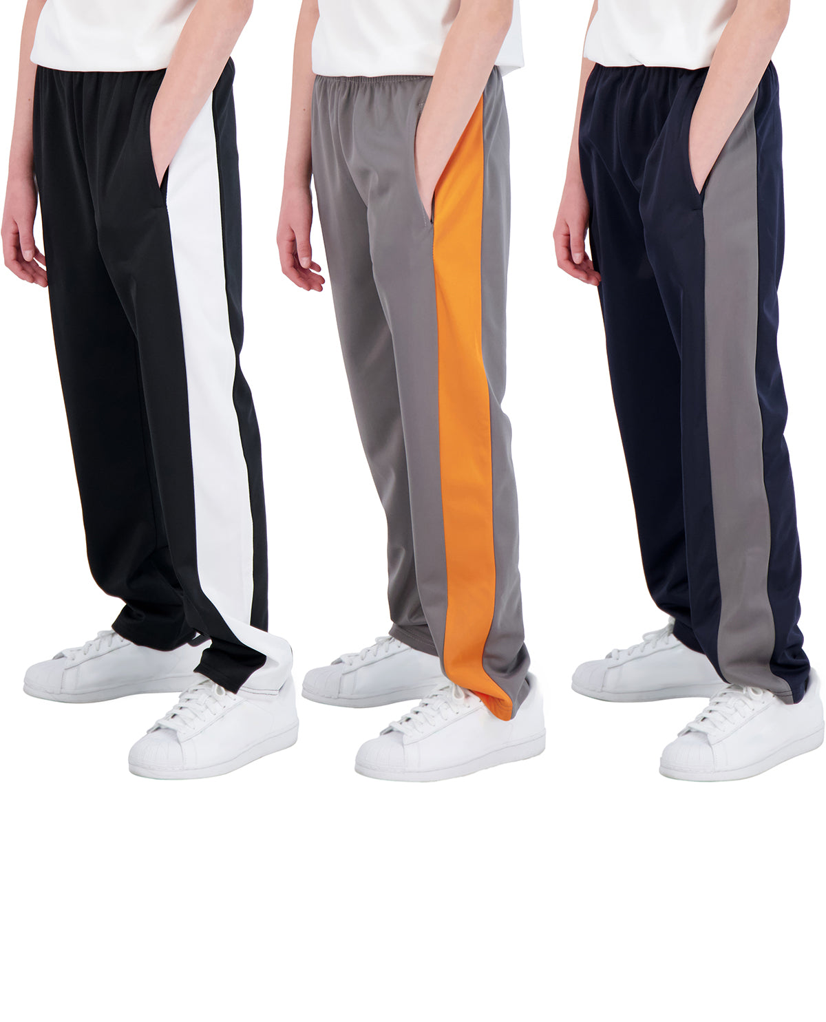 Real Essentials Boys' Tricot Open Bottom Fleece-Lined Sweatpants with Pockets