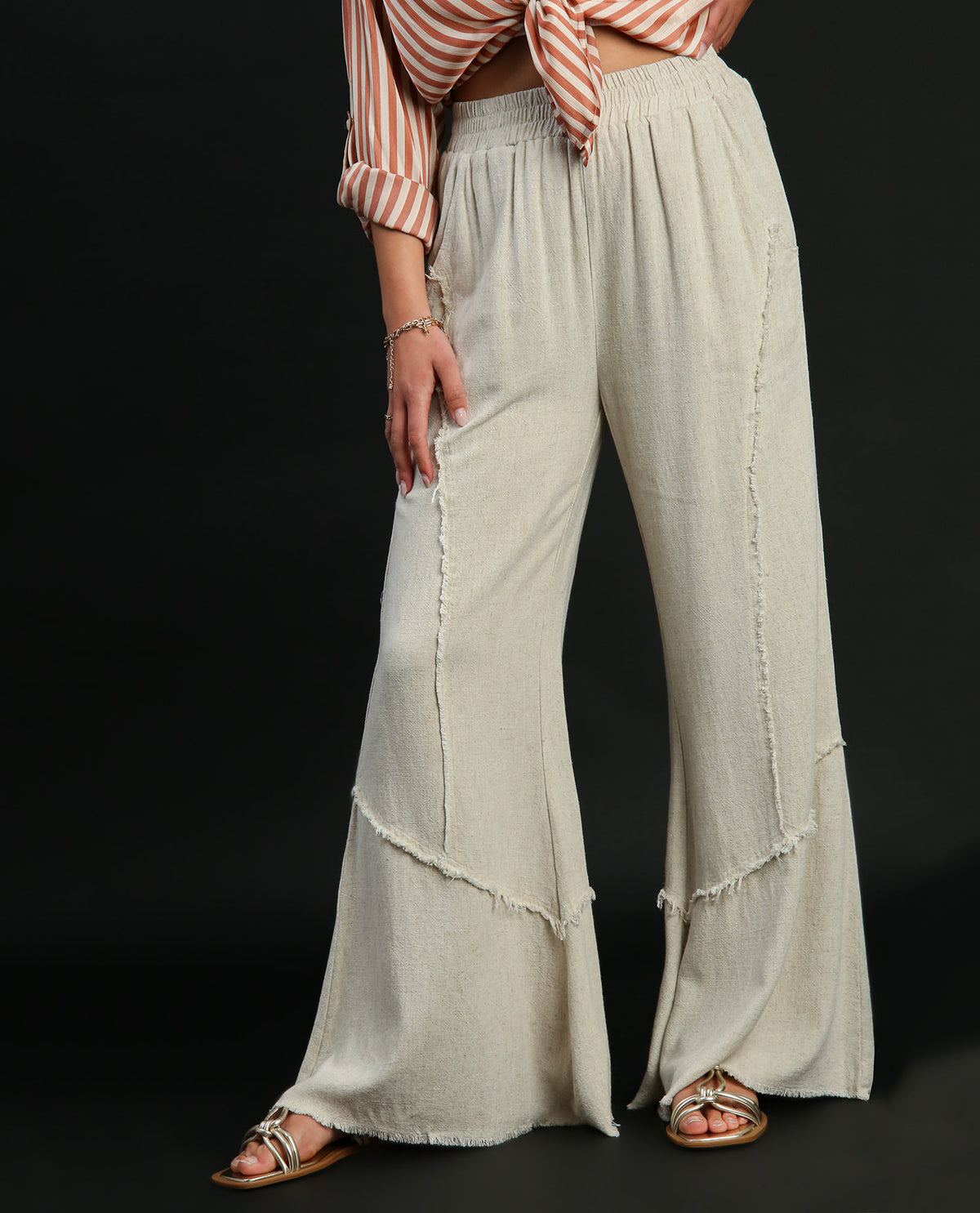 Umgee Wide Leg Linen Pant