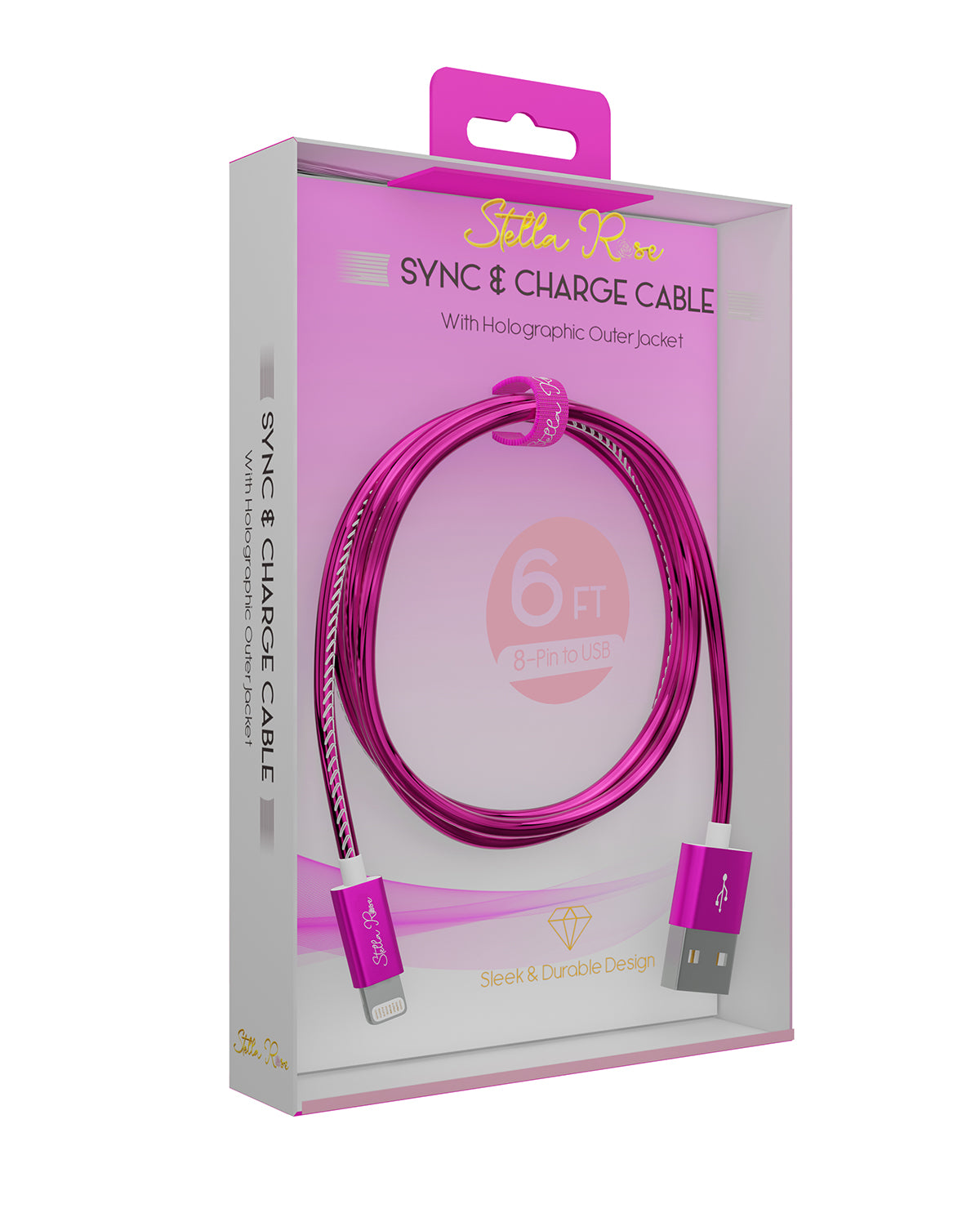 Type C Pink Sync & Charge Cable - 6 Feet