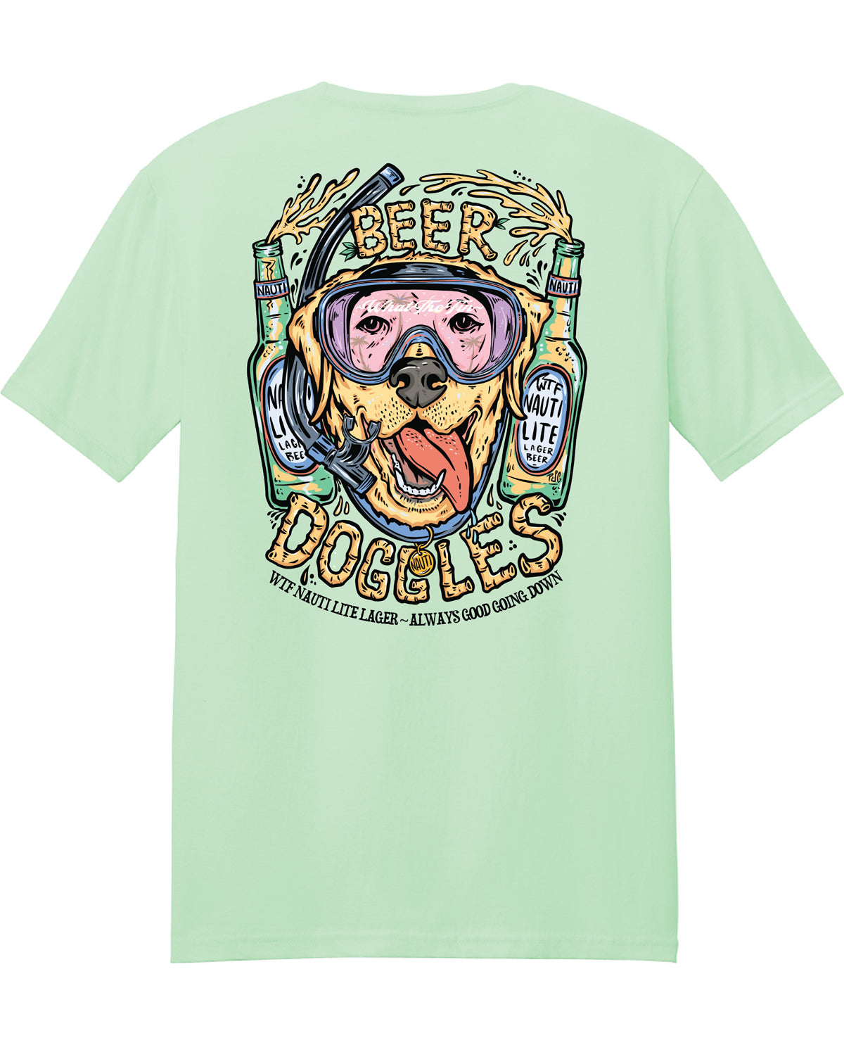 What The Fin Beer Doggles Short Sleeve Tee Mint