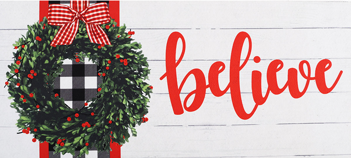 Believe Wreath Sass Mat