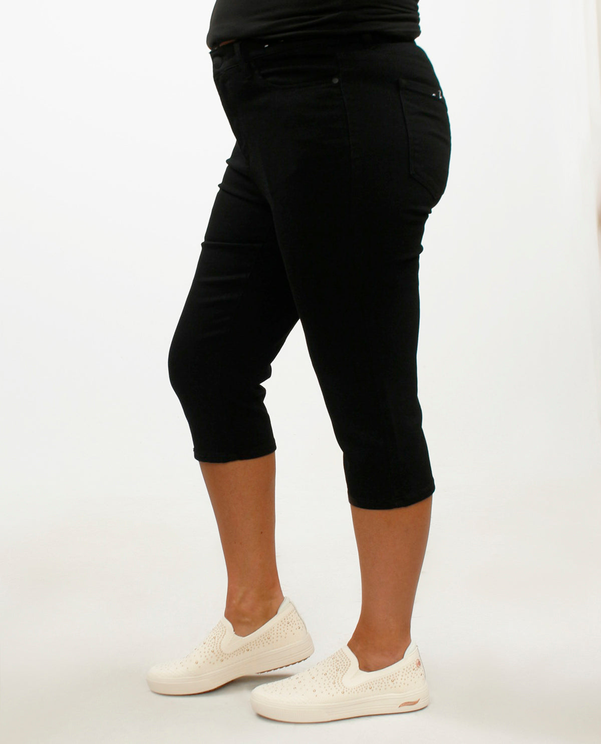 D Jeans Plus Muffin Eliminator Denim Capri