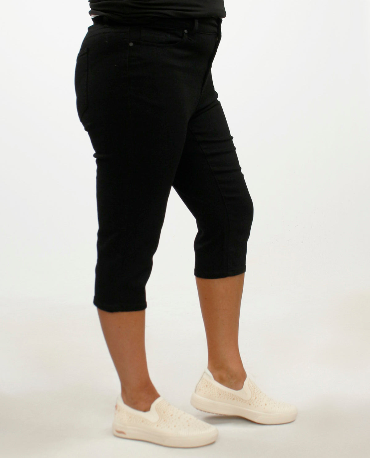 D Jeans Plus Muffin Eliminator Denim Capri