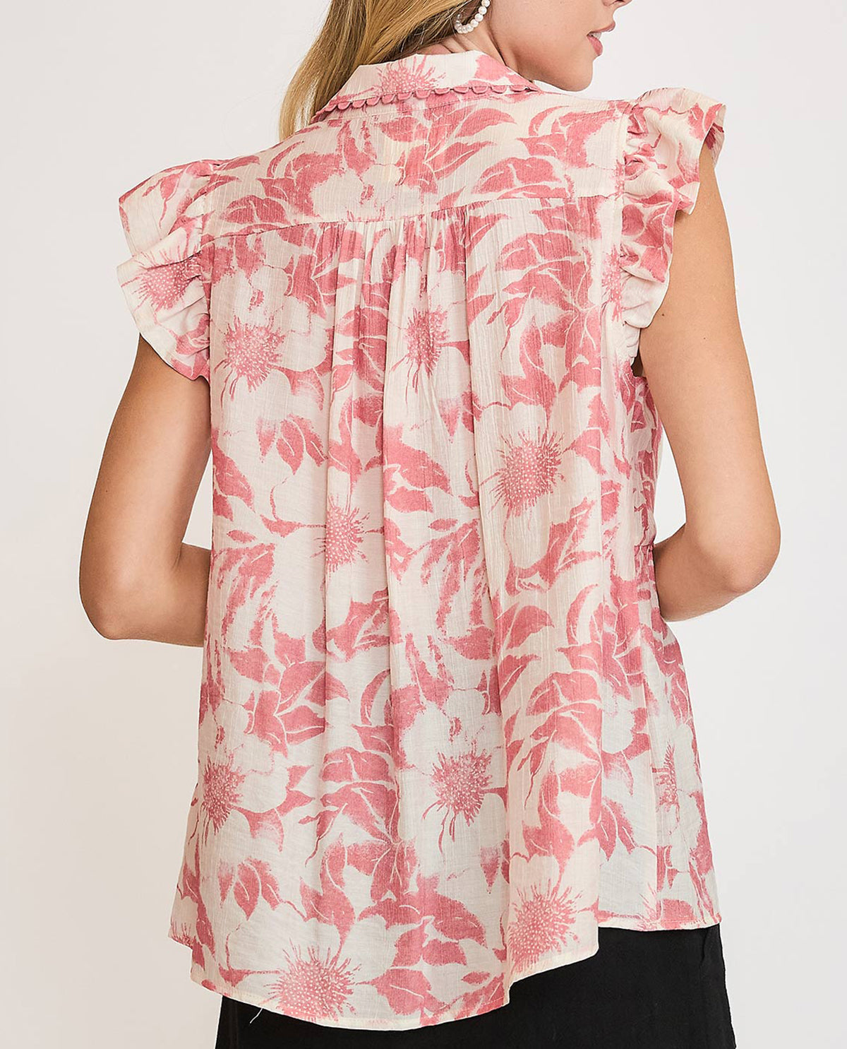 Botanical Print Baby Doll Top