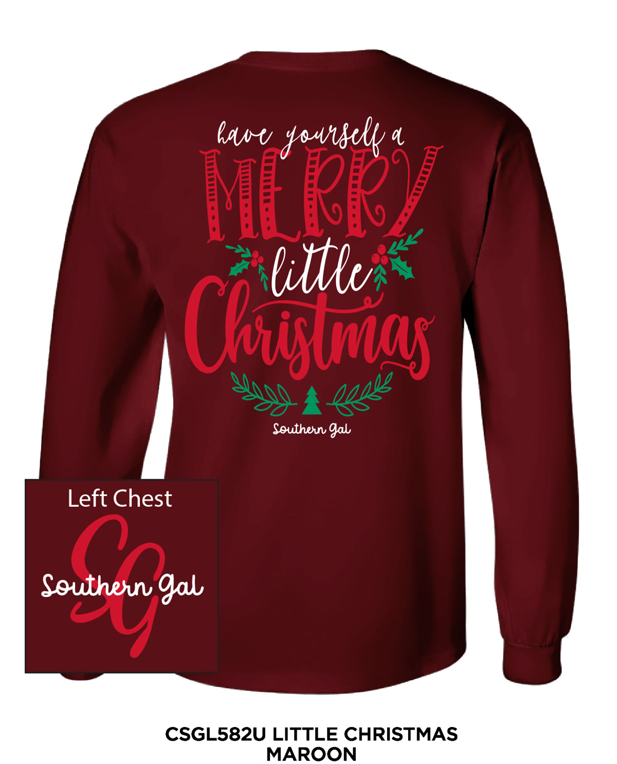 Southern Gal Little Christmas Long Sleeve Tee