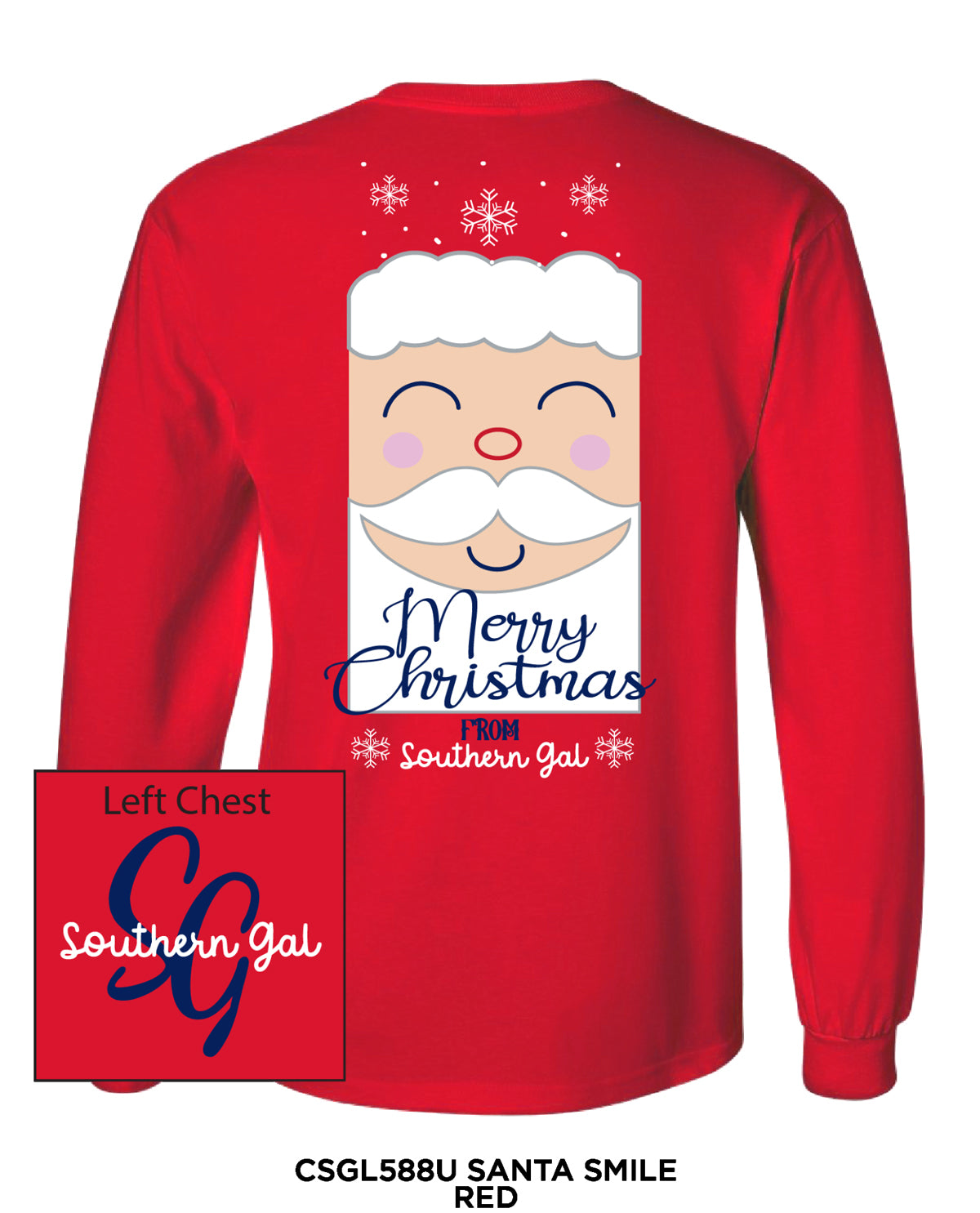 Southern Gal Santa Smile Long Sleeve Tee