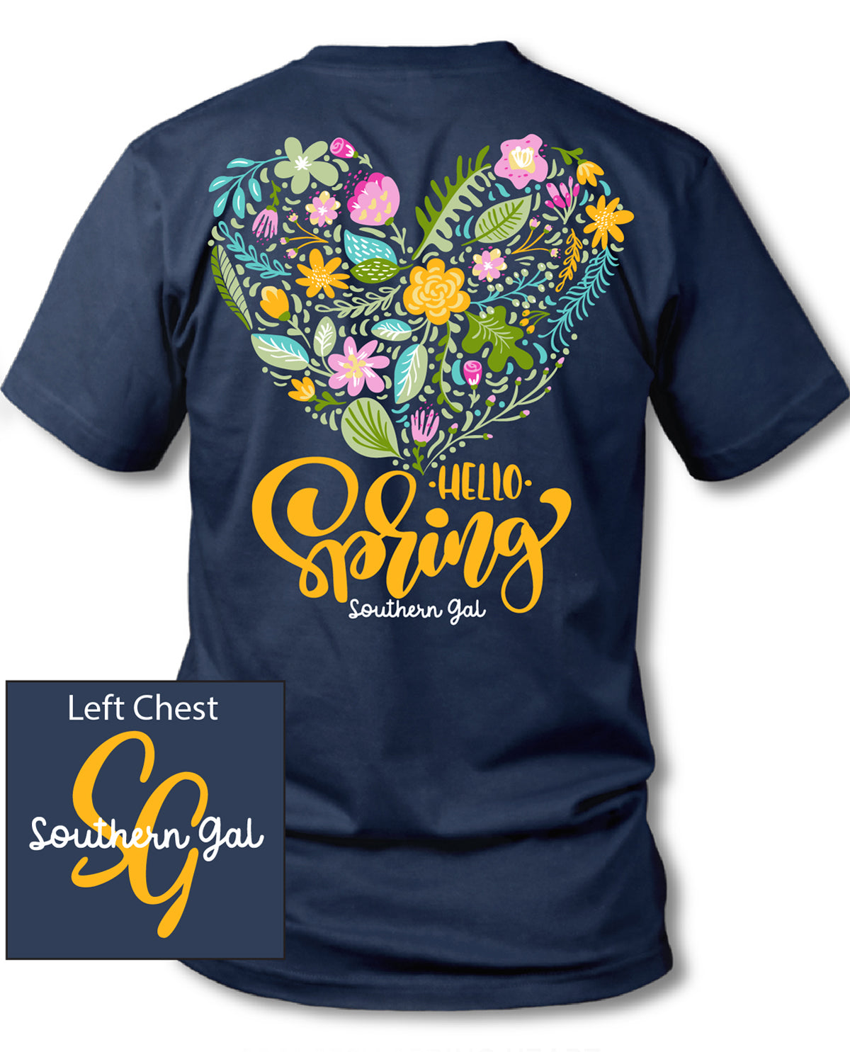 Southern Gal Plus Spring Heart Short Sleeve Tee