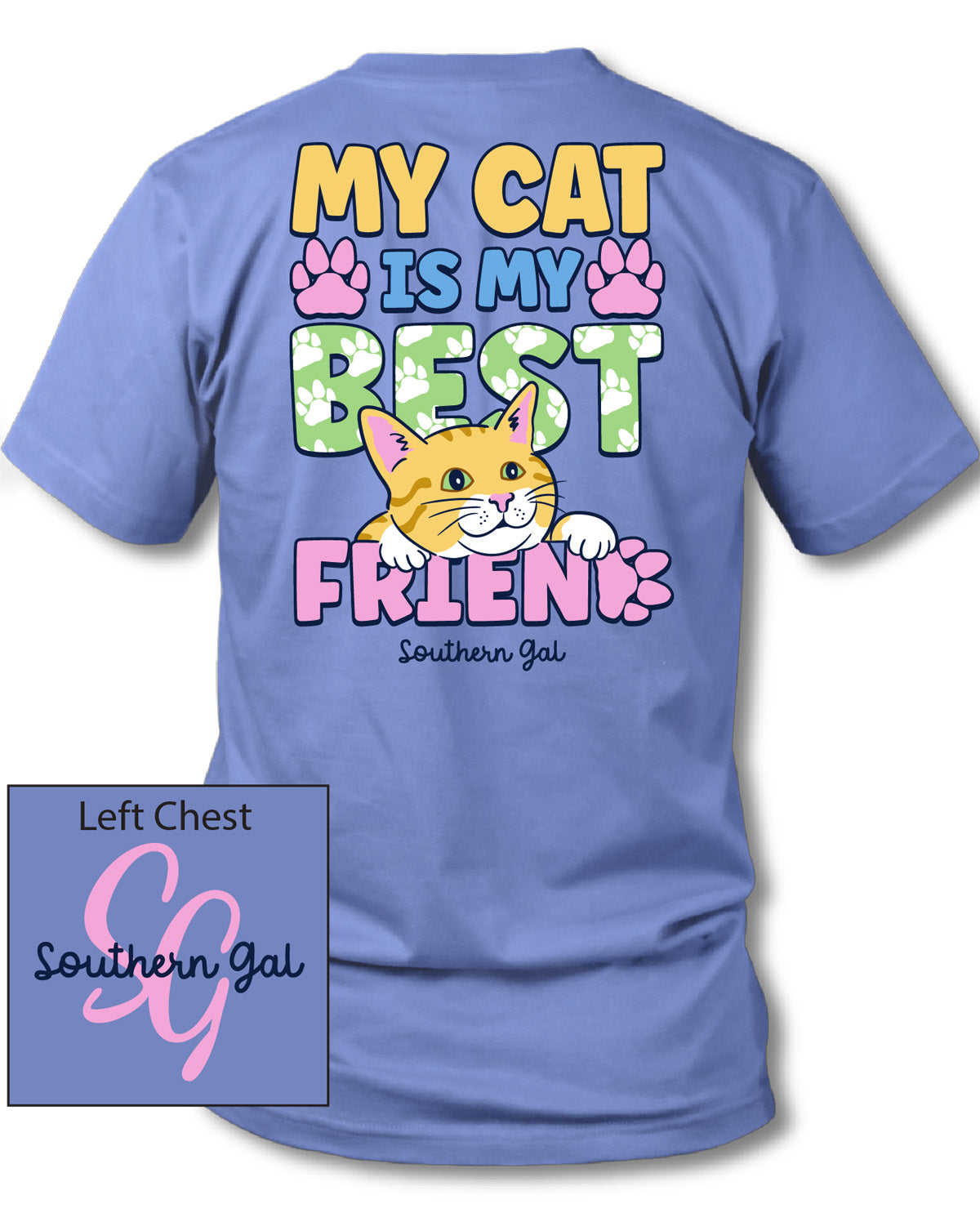 Southern Gal Cat Friend Short Sleeve Tee