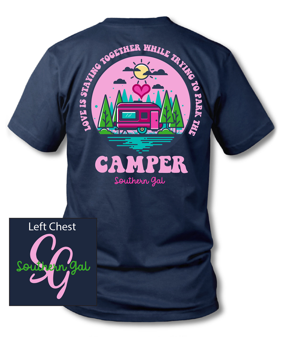 Plus Southern Gal Love Camper Short Sleeve Tee