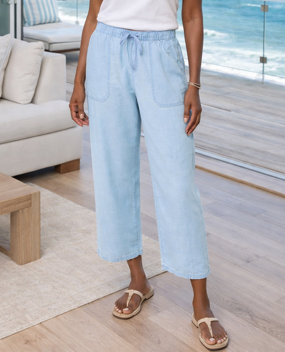 Dash Petite Drawstring Waist Tencel Pant