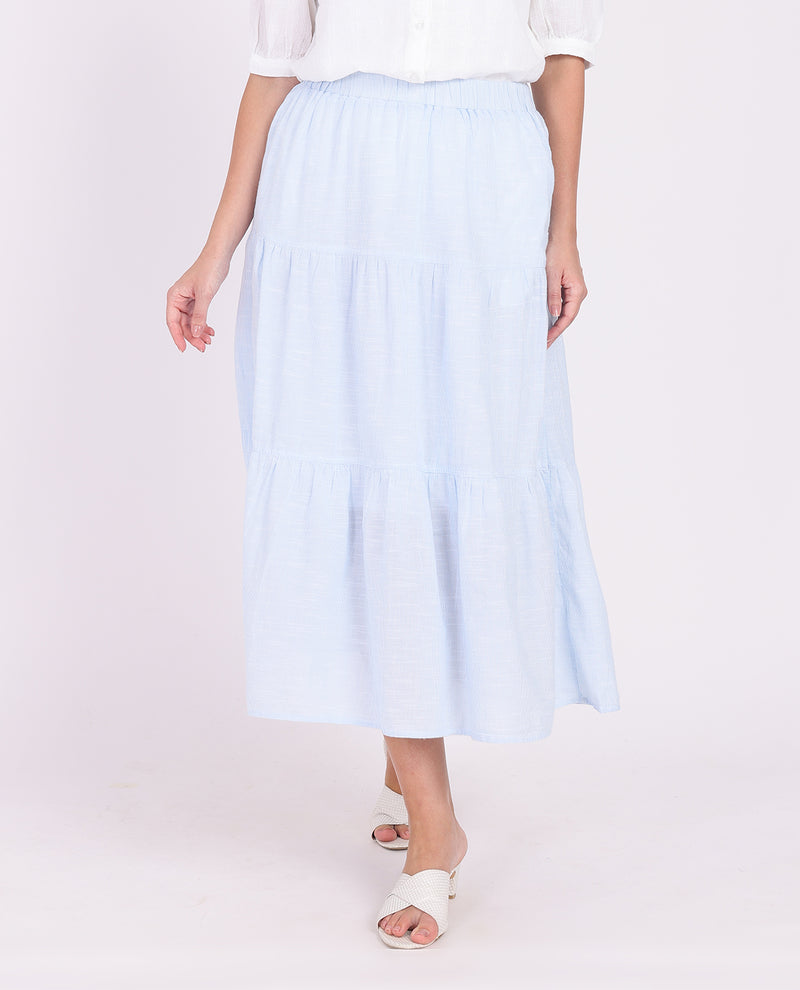 Dash Slub Text Tier Skirt