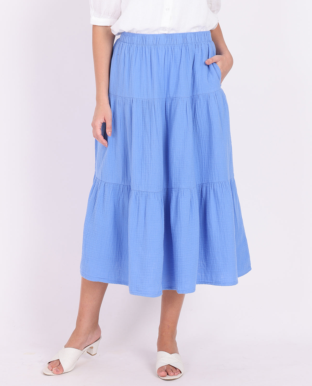 Dash Double Gauze Tiered Skirt