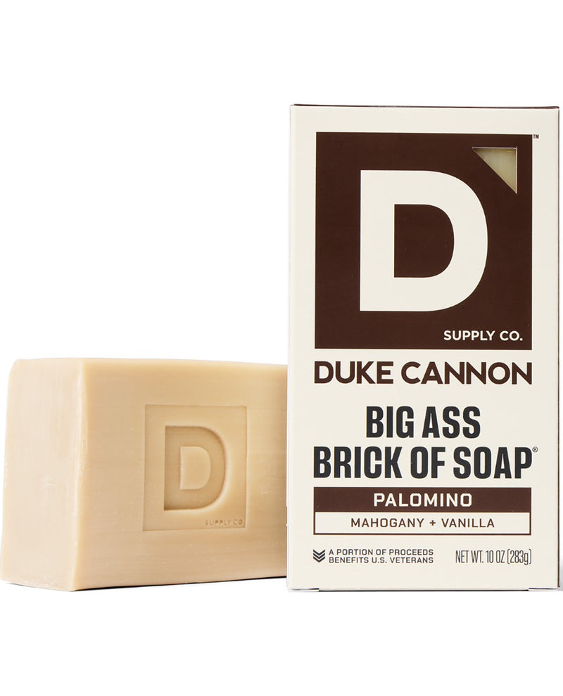 Duke Cannon Big Ass Brick of Soap and packaging on a white background