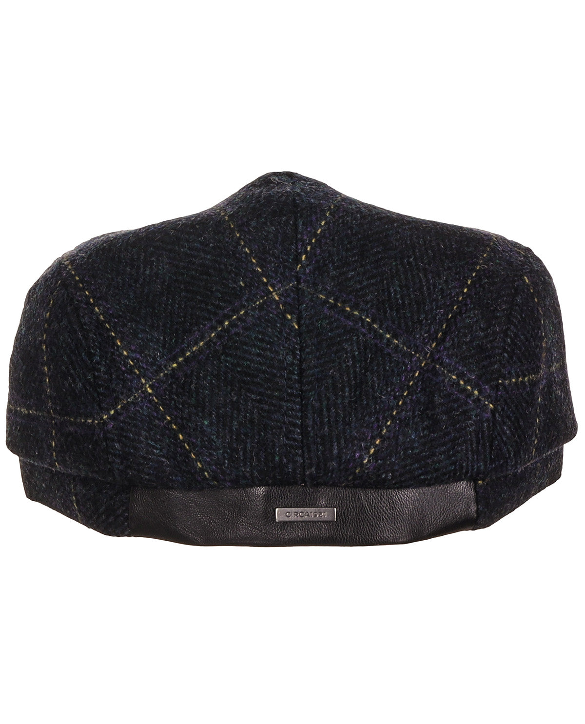 Navy Pane Tweed Wool Blend Cap