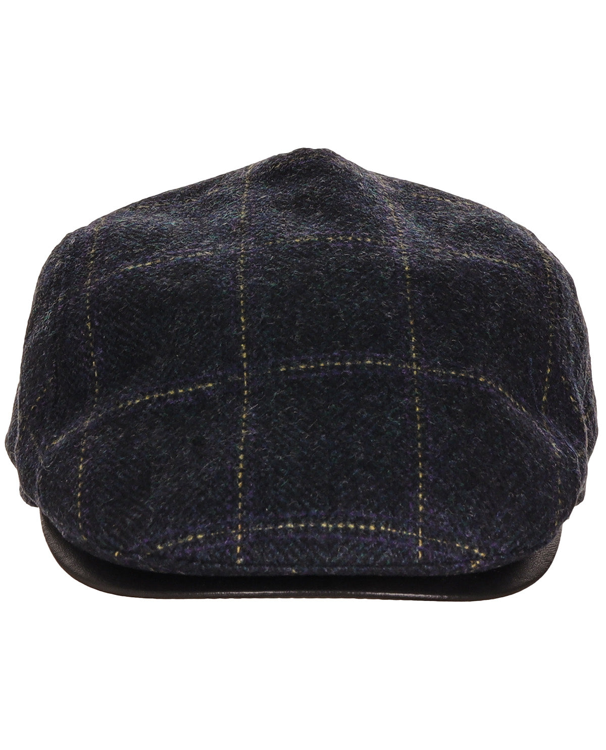 Navy Pane Tweed Wool Blend Cap