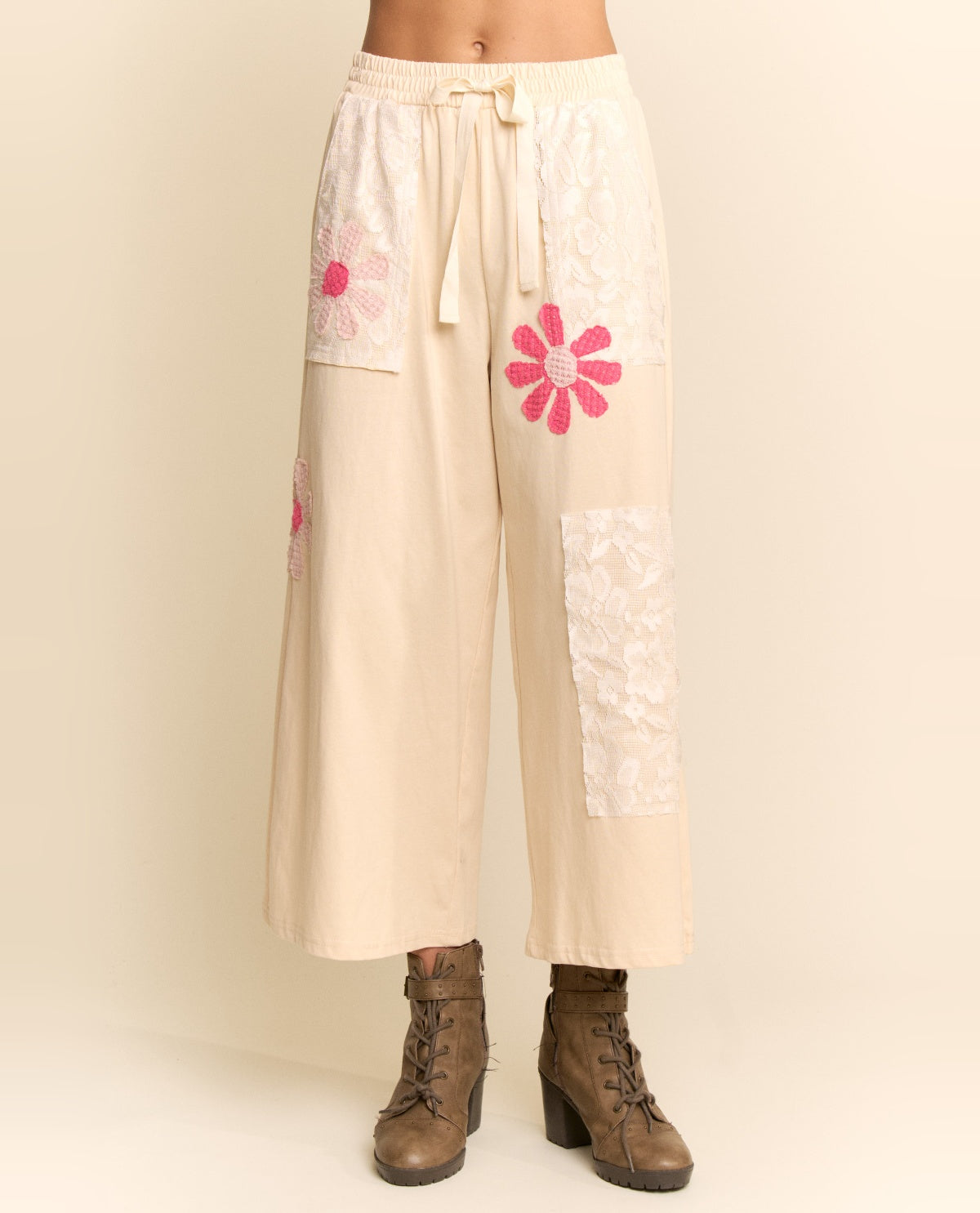 Davi & Dani Patchwork Pant Cream