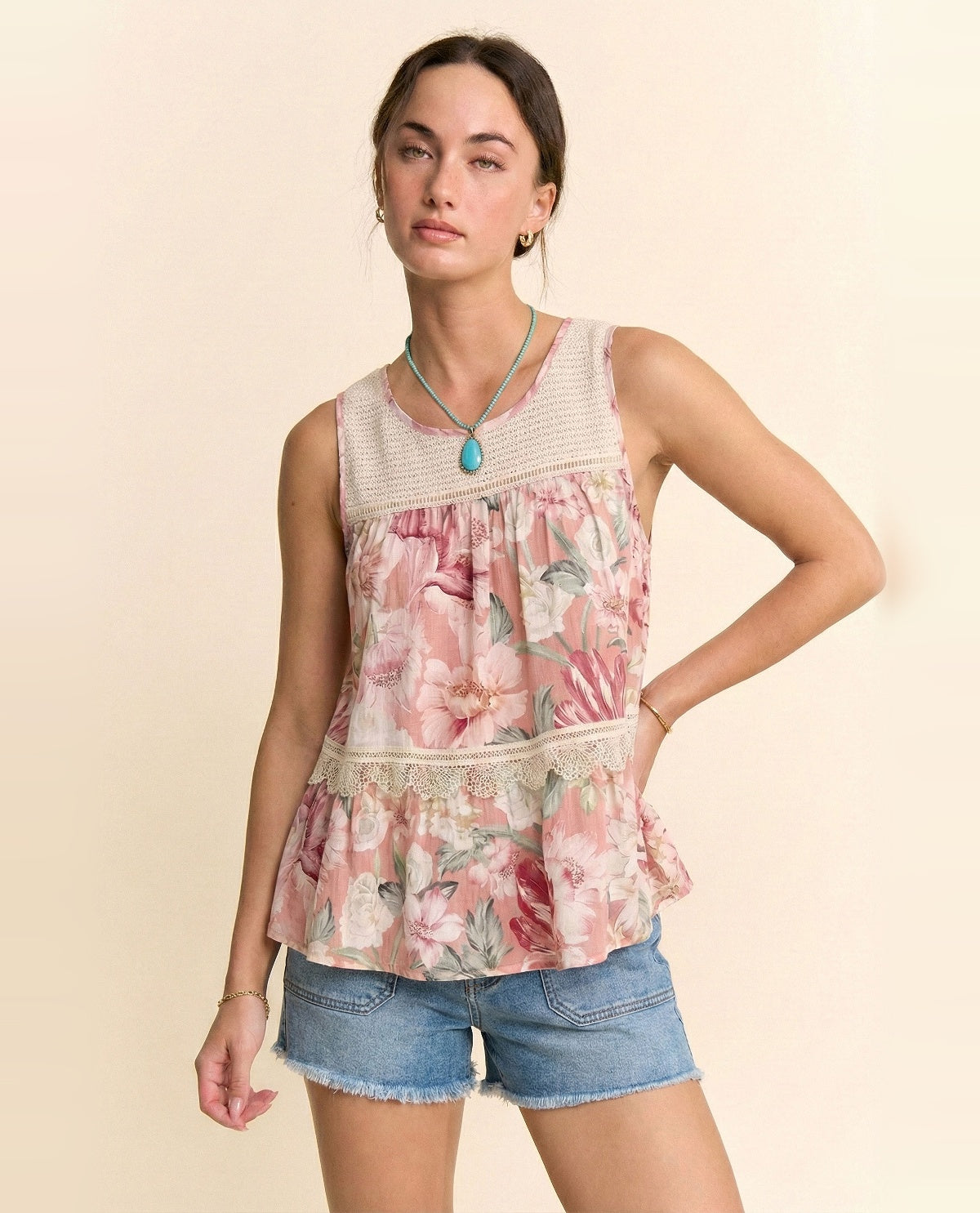 Davi & Dani Mixed Print Tank