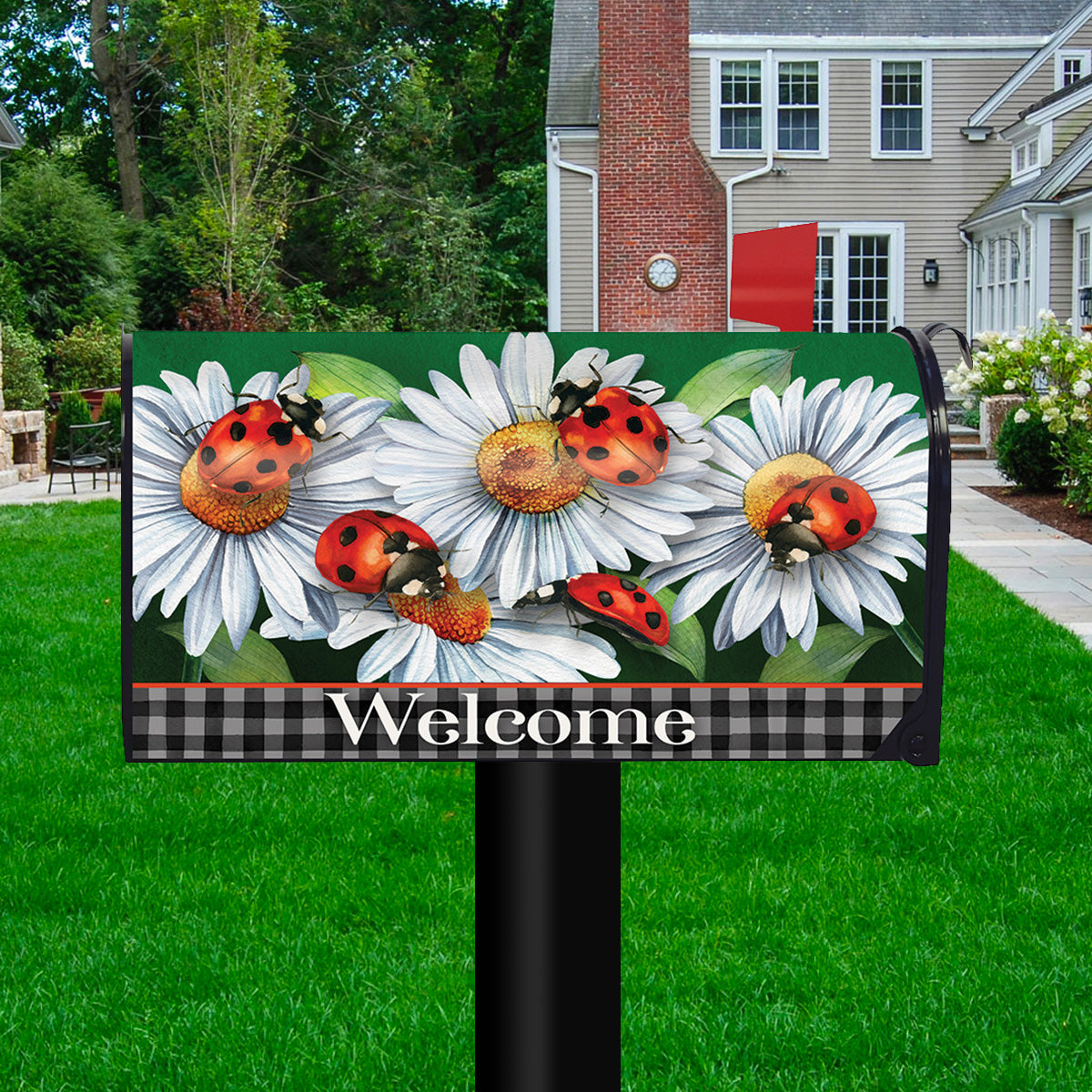 Daisies and Ladybugs Mailbox Cover