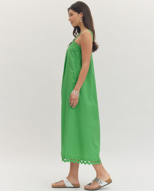 Entro Solid Dress Green