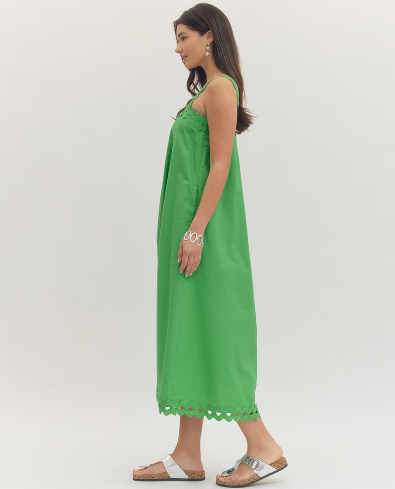 Entro Solid Dress Green