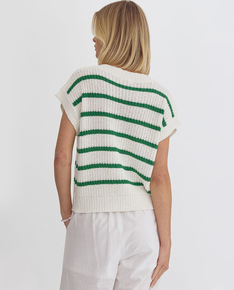 V-Neck Short Sleeve Sweater