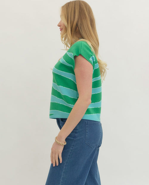 Entro Cap Sleeve Sweater Green
