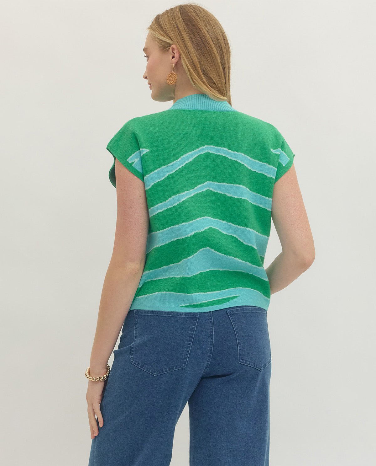 Entro Cap Sleeve Sweater Green