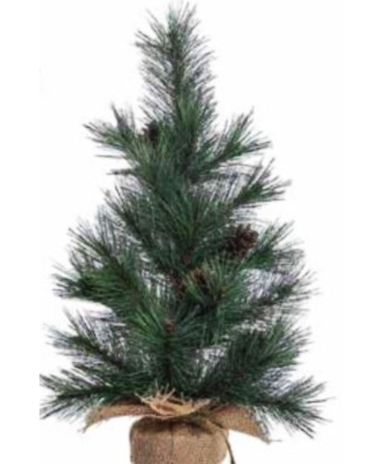 18" Decorative Floral Pine Tree with Burlap Base