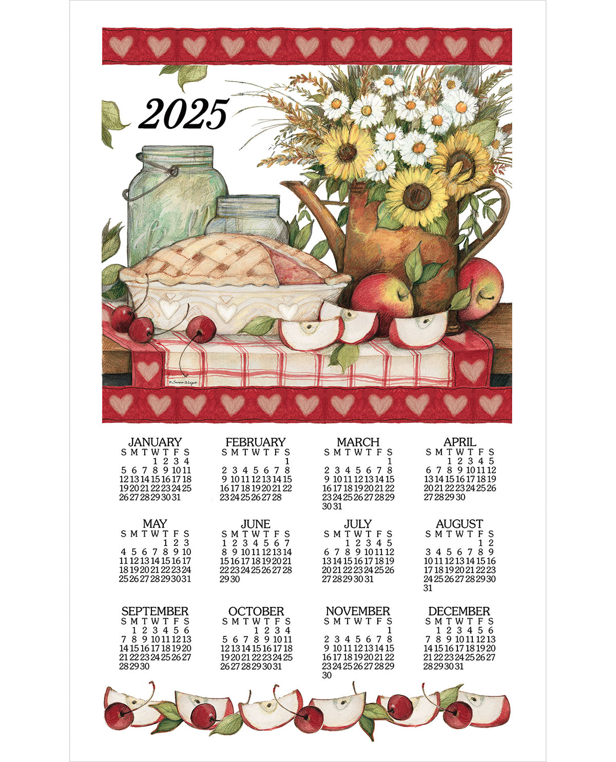 2025 Apple Pie Towel Display Calendar