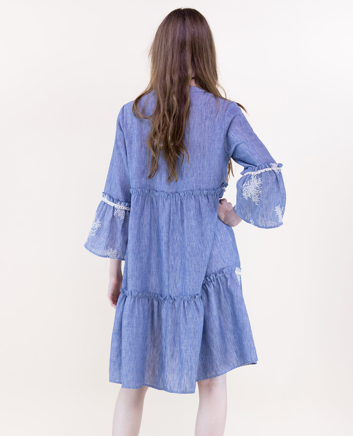 Original USA Tiered Shirt Dress Denim
