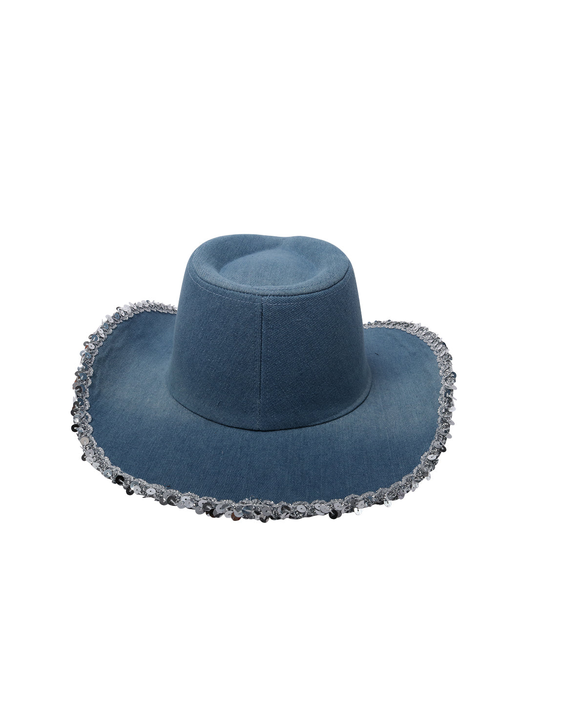 Denim Cowboy Hat Sequin Edge