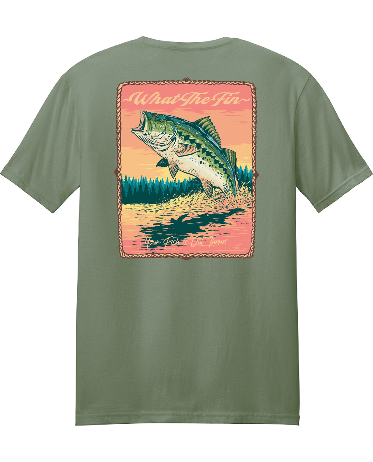 What The Fin Fish Splash Bass Short Sleeve Tee Olive
