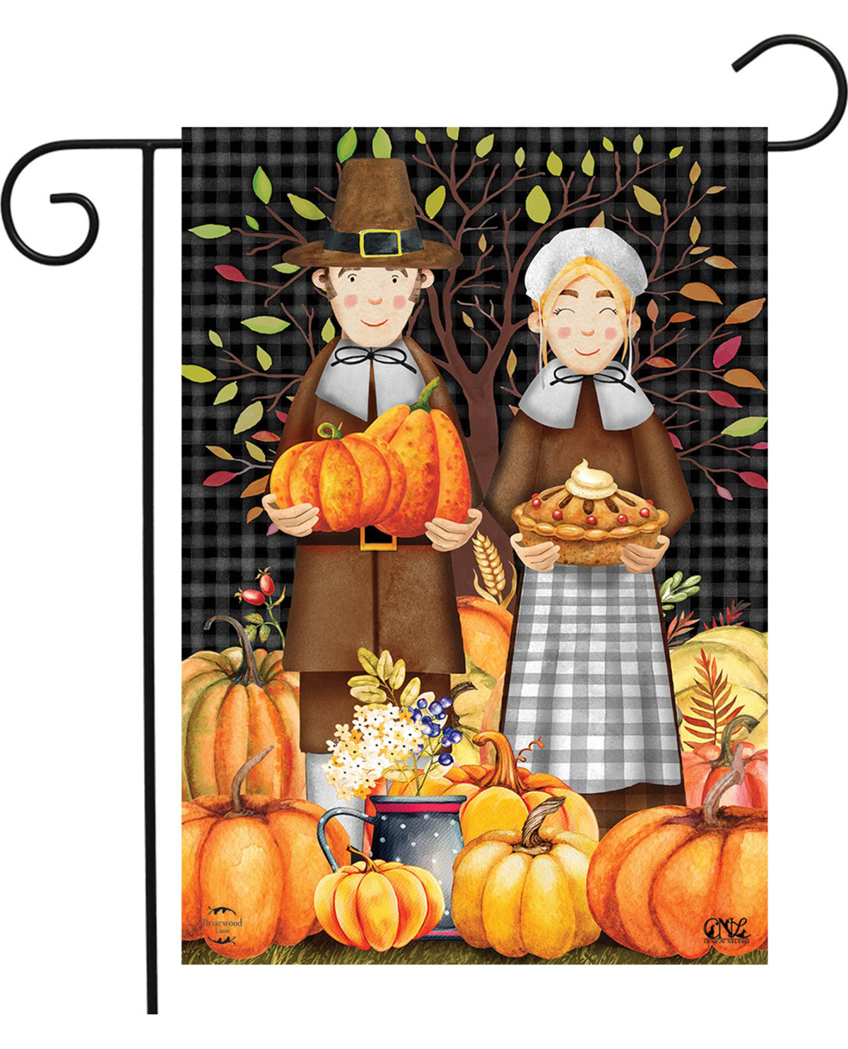 Pilgrims Thanksgiving Garden Flag