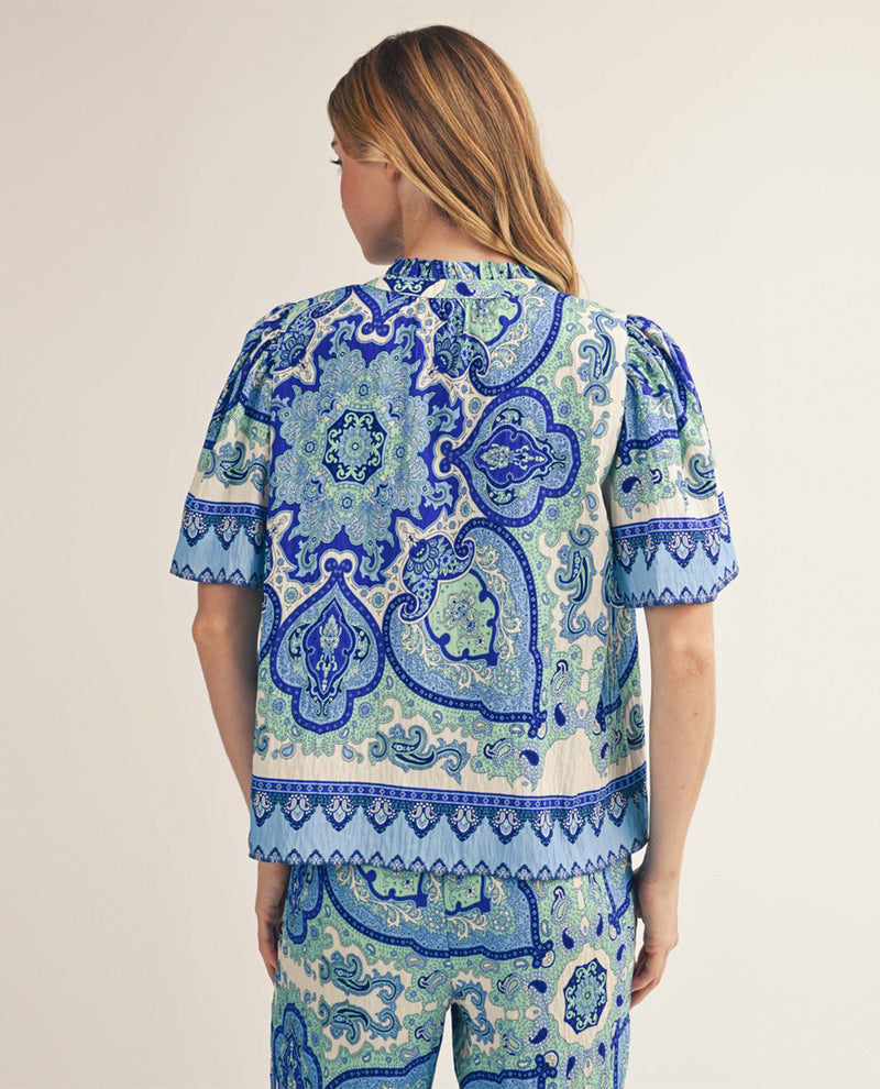 Jodifl Mix Print Top Blue